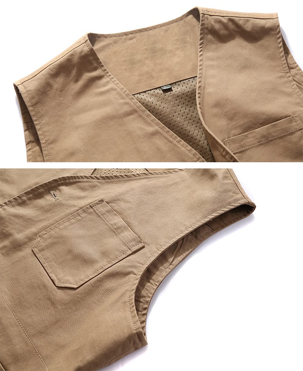 Men's Lightweight Fleece Lined Fishing Vest Jacket - Outdoor Casual Cotton Vest for Hiking, Camping & Fishing | Breathable & Comfortable for All Seasons