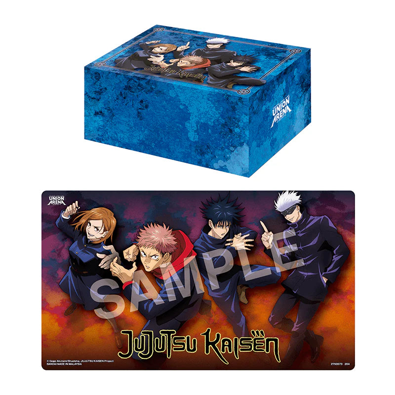 Premium Jujutsu Kaisen Playmat with Half Storage Box - Official Union Arena Anime Gaming Mat for TCG, MTG, and Card Game Enthusiasts - Perfect for Tournaments, Game Nights, and Collectors