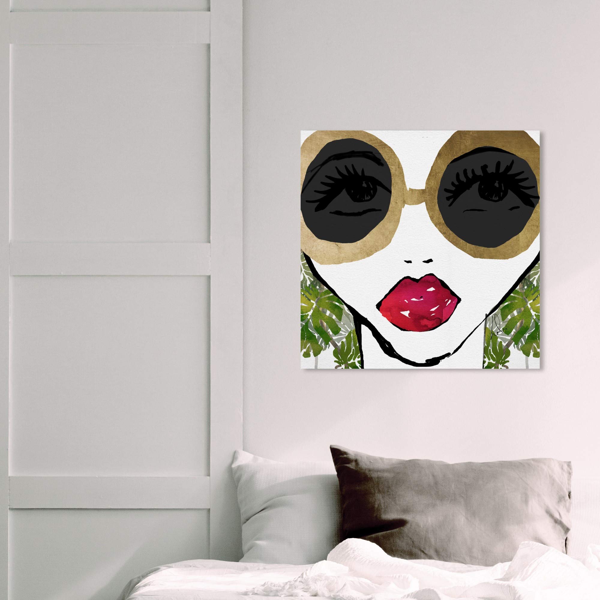 Wynwood Studio Fashion & Glam Wall Art Canvas Print 'Ready for The Jungle' - 20x20 Inches Gold & Green Home Decor - Perfect for Living Room, Bedroom & Office Wall Decoration