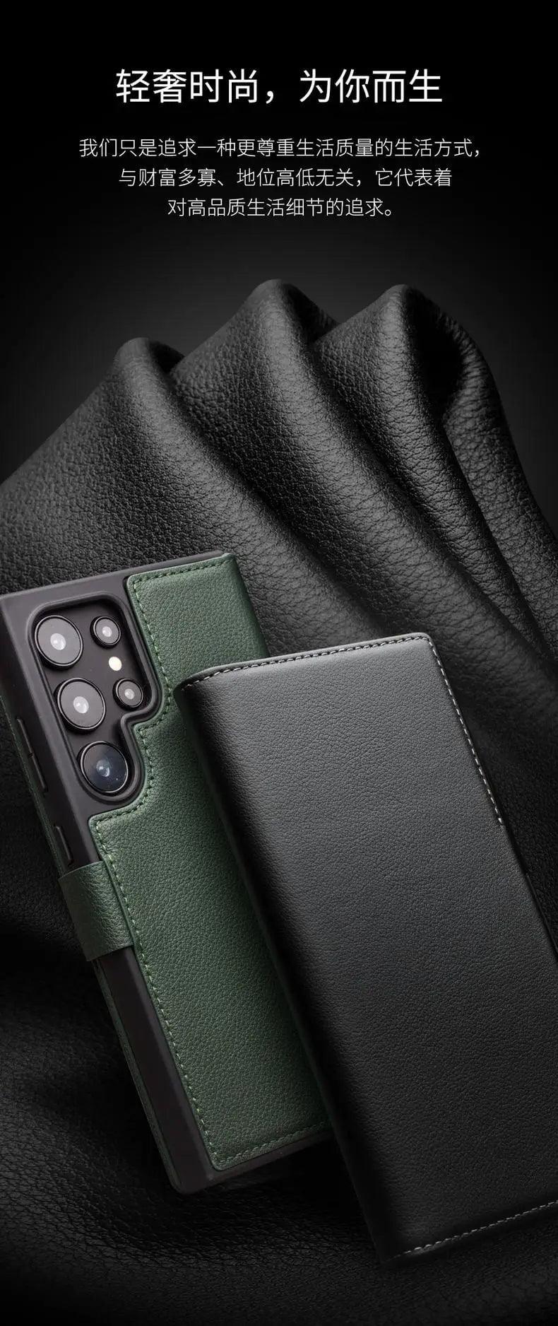Genuine Leather Flip Cover Case for Samsung Galaxy S24 - Slim Protective Wallet Stand Case with Card Slots | Perfect for Work, Travel & Daily Use