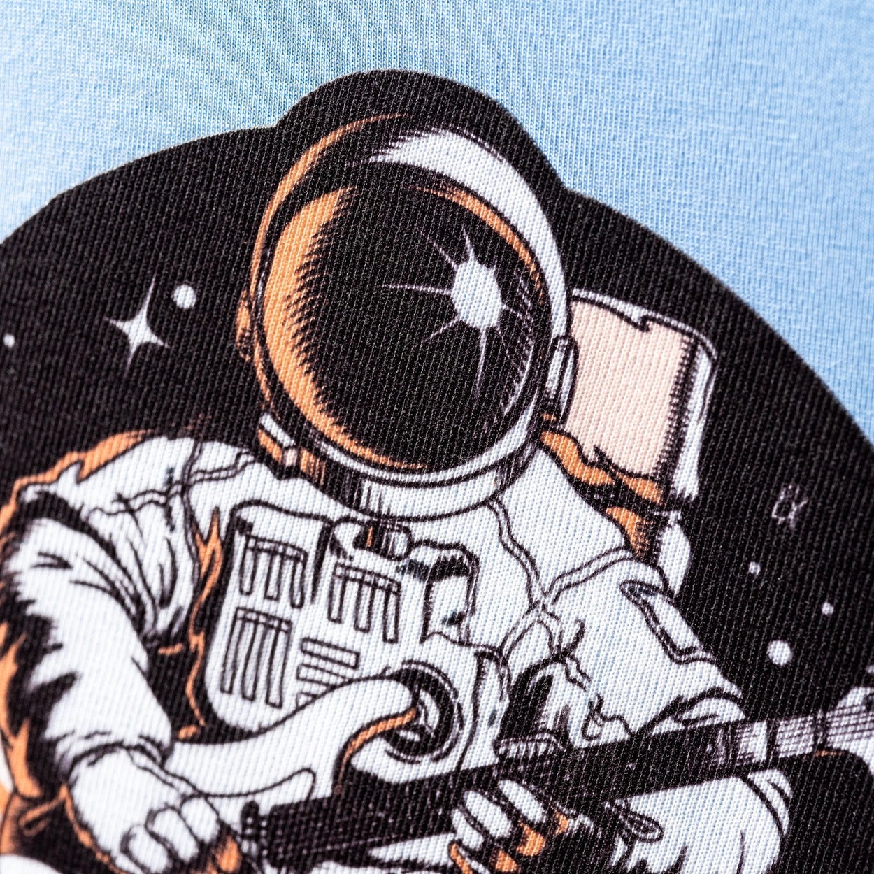 Eight X Space Rock Graphic T-Shirt for Men - Blue Cotton Tee with Cool Galaxy Print | Casual Streetwear & Festival Outfit