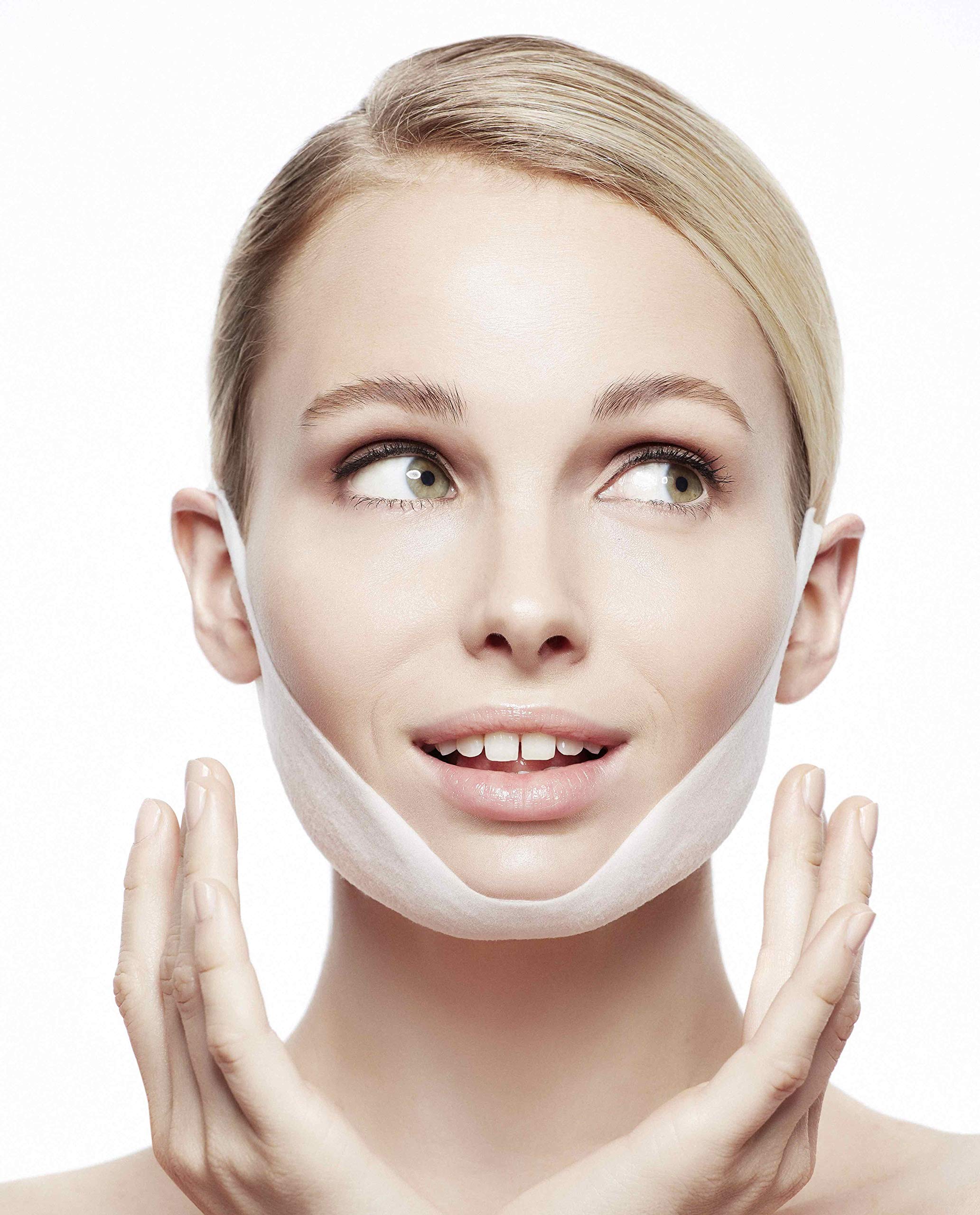**MAGICSTRIPES Lifting Collagen Mask - V Line Face Mask, Double Chin Reducer & Slimming Facial Mask for Jawline Contouring (1 Mask) – Perfect for Home Spa, Self-Care & Special Occasions**