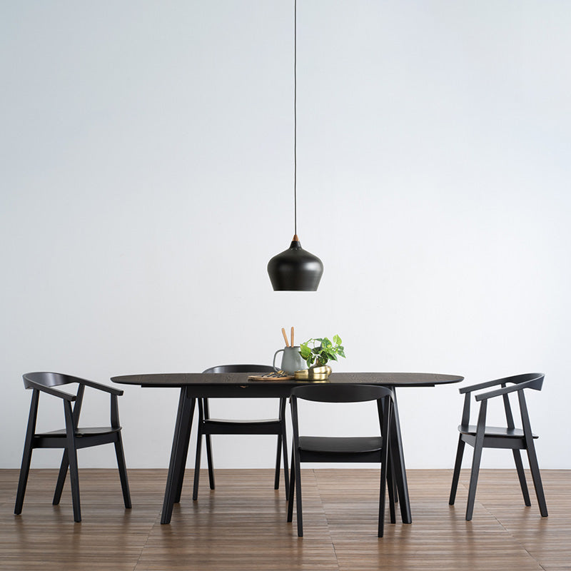 Extendable Dining Table 150-195cm - Black | Werner Expandable Kitchen Table for Small Spaces | Perfect for Family Dinners & Entertaining Guests