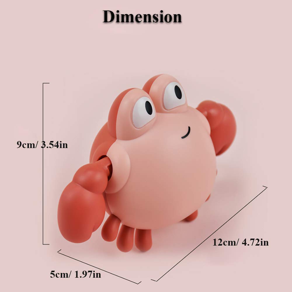 2PCS Wind-Up Crab Bath Toy - Swimming Crab Tub Toy, Floating Water Toy for Kids - Cute Clockwork Crab Toy for Bathtub & Pool Fun (Pink+Red) - Perfect for Toddler Bath Time, Summer Pool Parties & Sensory Play