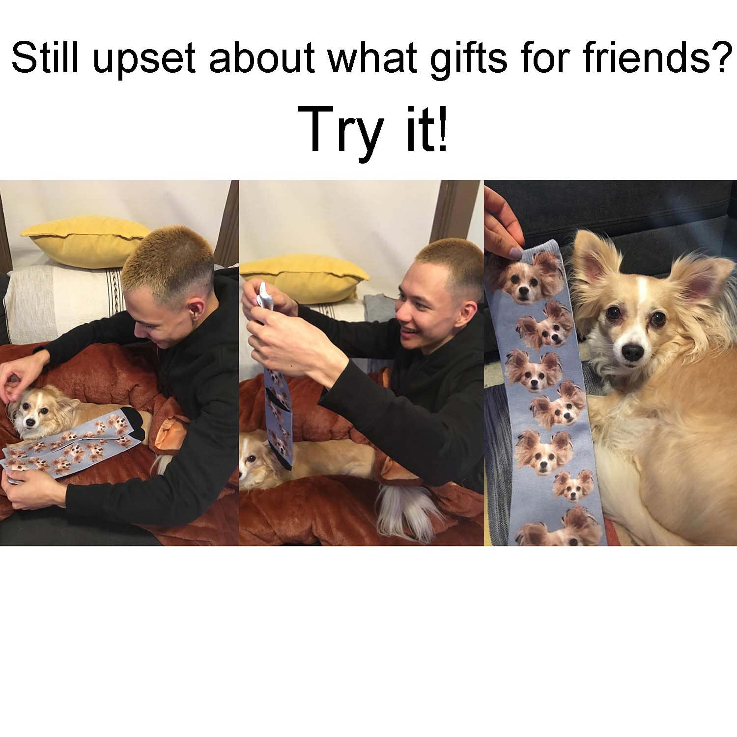 Custom Photo Socks with Your Face - Personalized Dog Socks for Men & Women | Unique Gift for Pet Lovers, Couples & Family - Wear Your Memories Daily