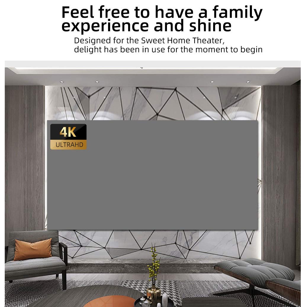 92 100 110 120 133 Inch 4K Portable Projector Screen - Foldable 16:9 HD Movie Theater Screen for Indoor & Outdoor Use - Perfect for Home Cinema, Backyard Movies, and Presentations (92 inch Size)