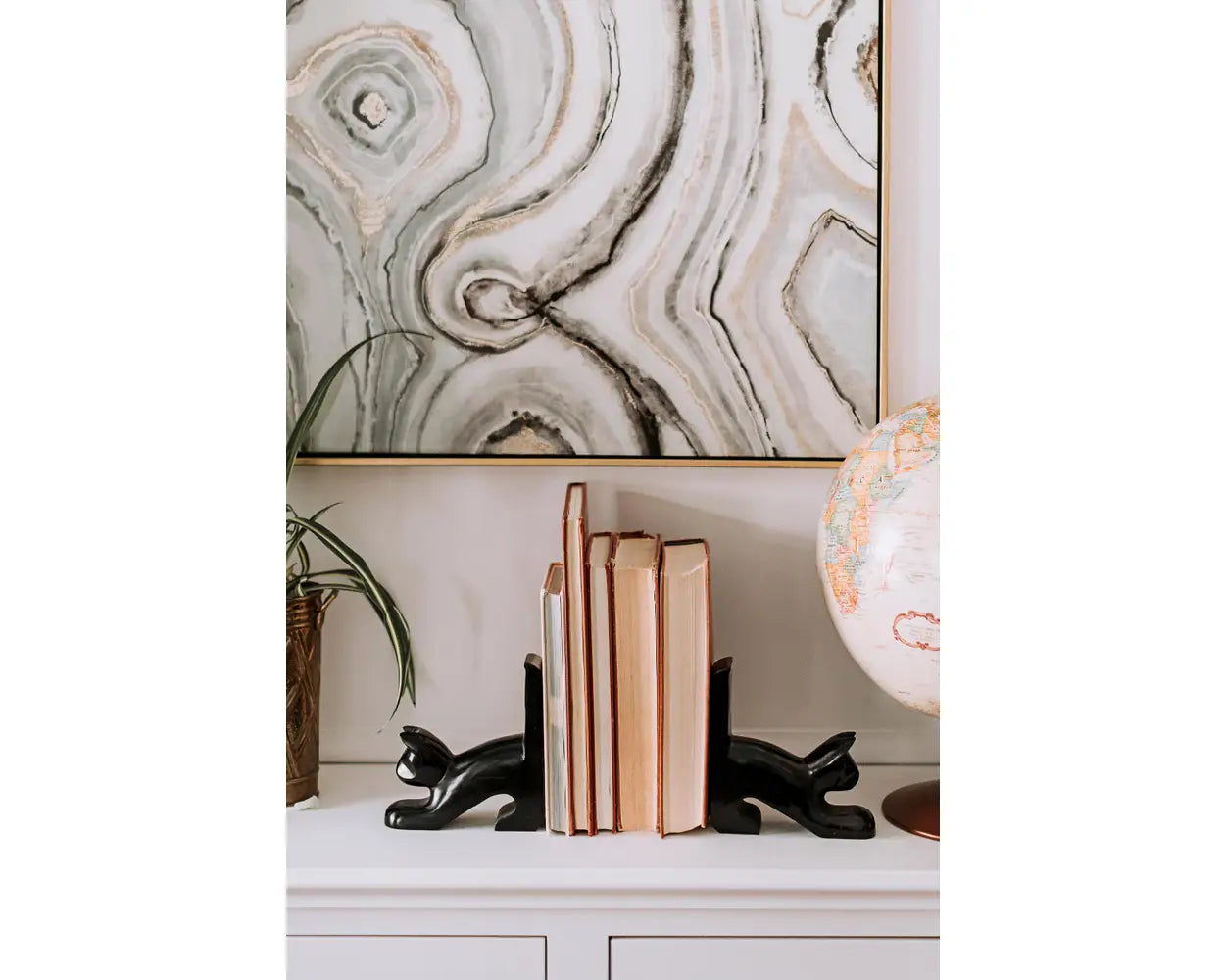 Playful Cat Bookends - Cute Animal Bookends for Shelves, Kids Room & Office Decor - Perfect for Organizing Books & Adding Fun to Your Space