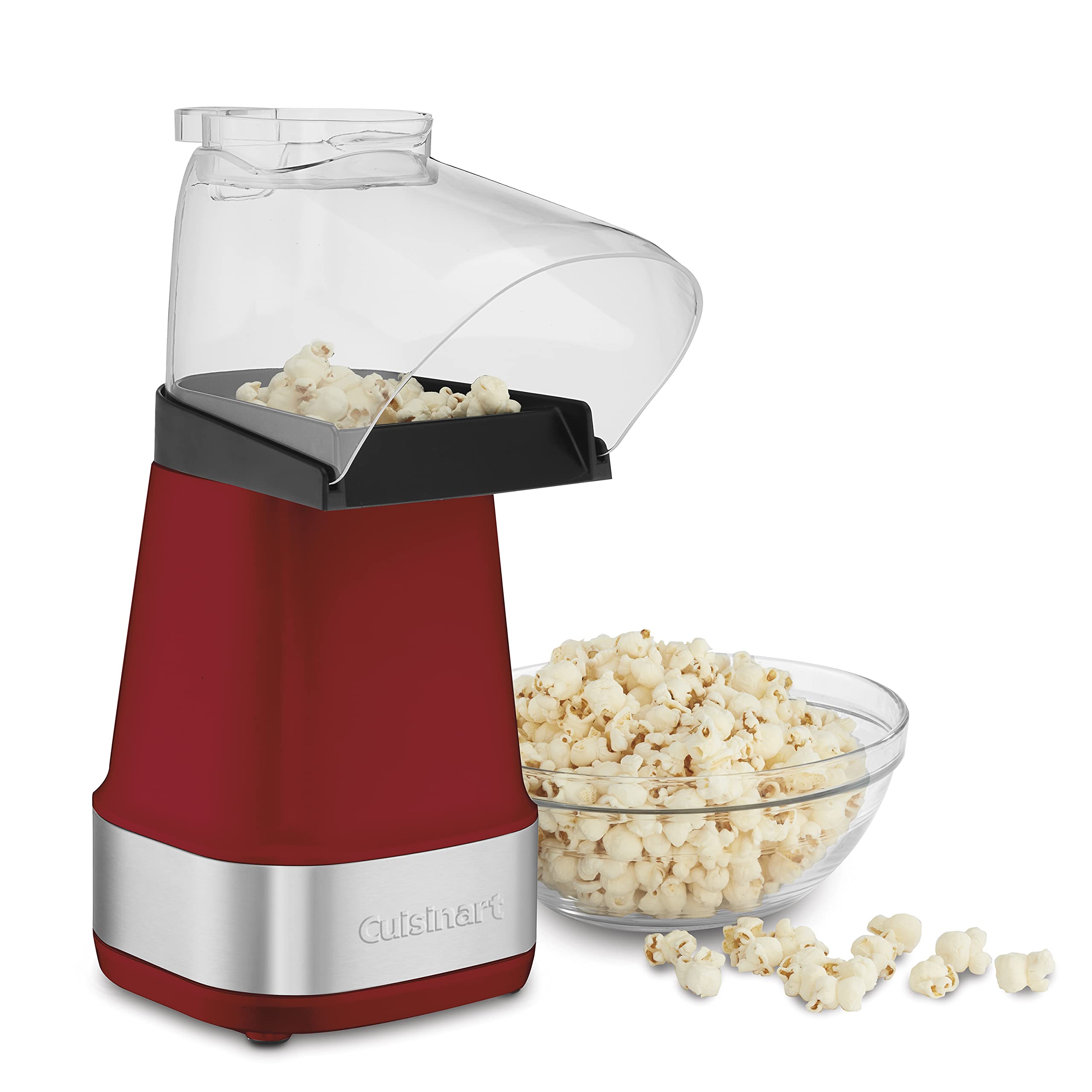 Cuisinart EasyPop Hot Air Popcorn Maker - Healthy Snack Machine for Home Theater, Movie Nights & Family Gatherings (Red)