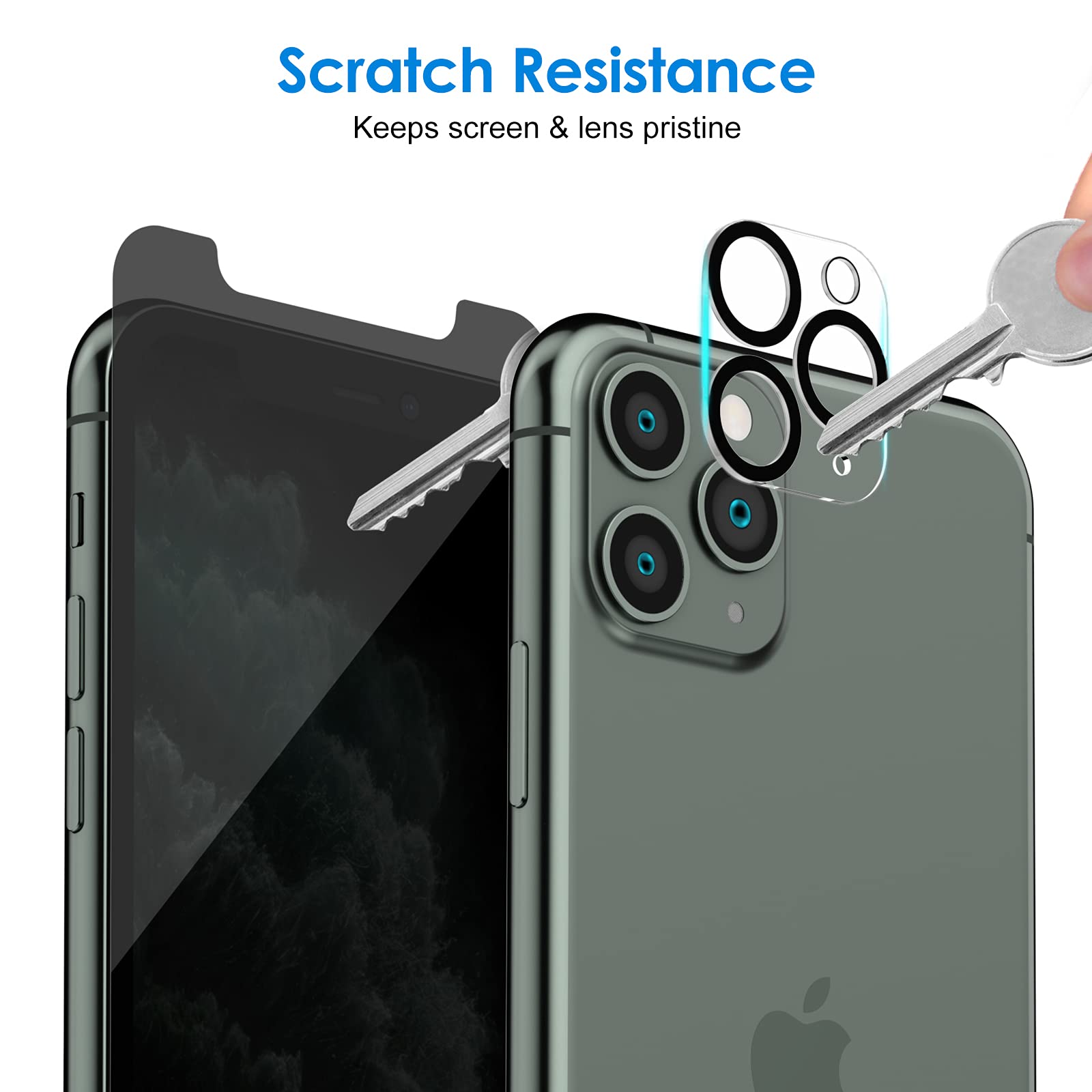 JETech iPhone 11 Pro Privacy Screen Protector & Camera Lens Protector Set - Anti-Spy Tempered Glass for Face ID Protection | Perfect for Office, Travel & Public Use