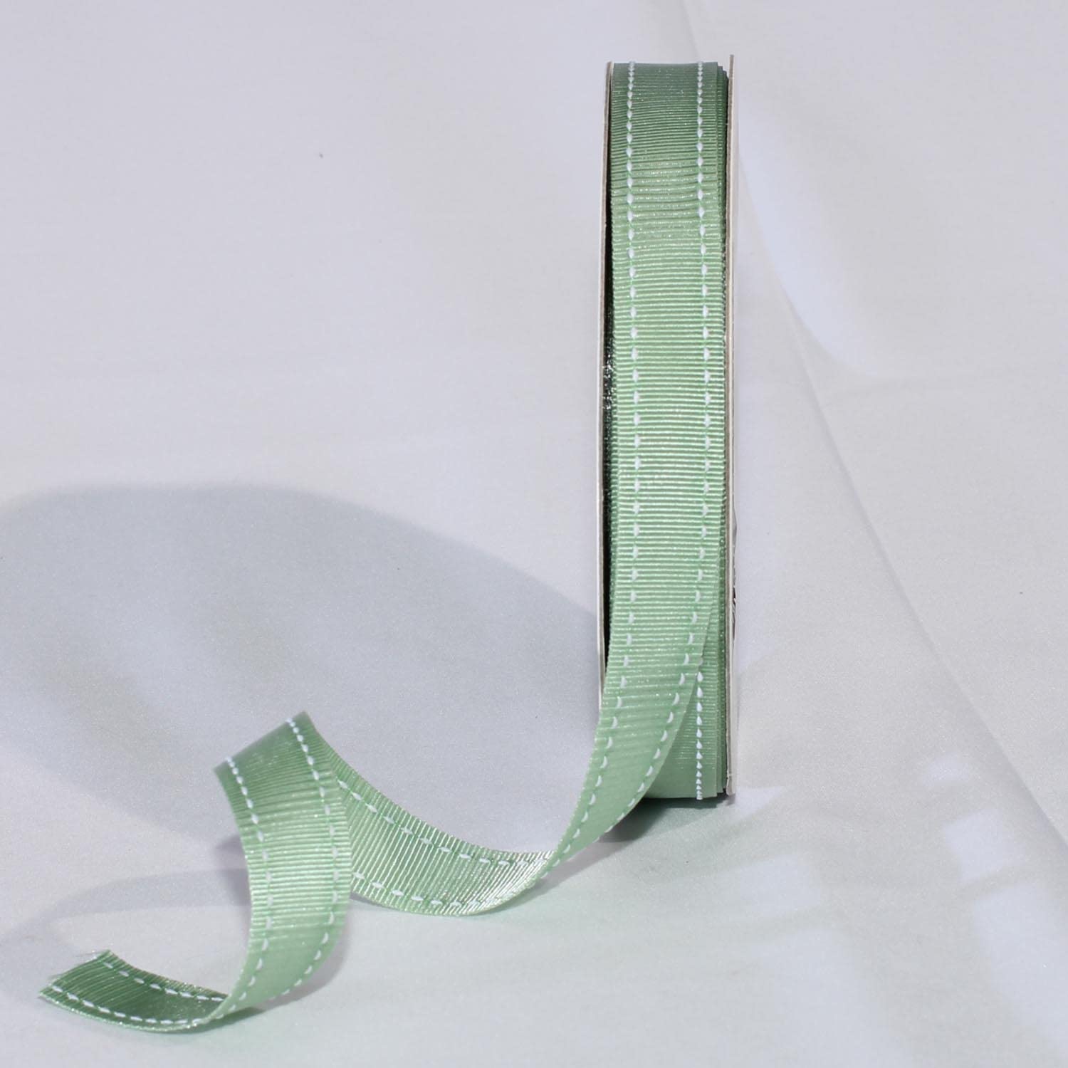 Premium Emerald Green Woven Edge Stitch Craft Ribbon - 5/8 Inch x 120 Yards Bulk Roll - Perfect for Gift Wrapping, DIY Crafts, Scrapbooking & Party Decorations