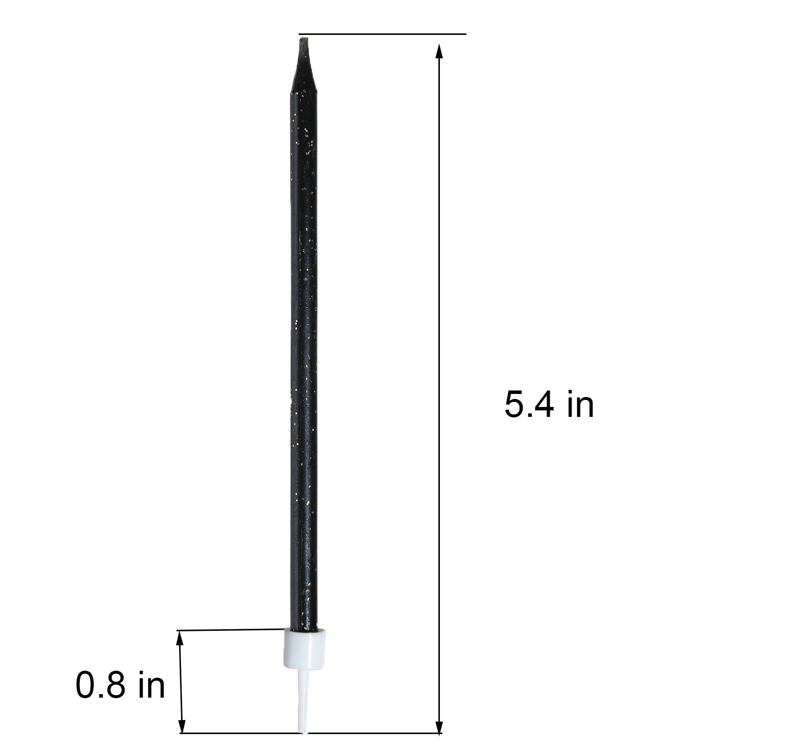 24-Pack Black Glitter Birthday Candles - Tall Sparkling Cupcake Candles with Holders for Cakes, Weddings & Party Decorations | Perfect for Birthday Cakes, Anniversary Celebrations and Special Events