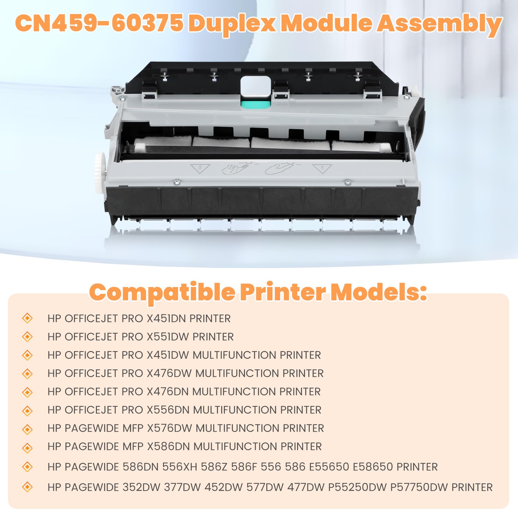 HP OfficeJet Pro X451 X452 X476 X477 X551 X552 X576 X577 Duplex Module Assembly CN598-67004 CN459-60375 & HP 973 974 Printer Ink Waste Collection Unit CN459-60377 - Compatible Replacement Parts for Home & Office Printing