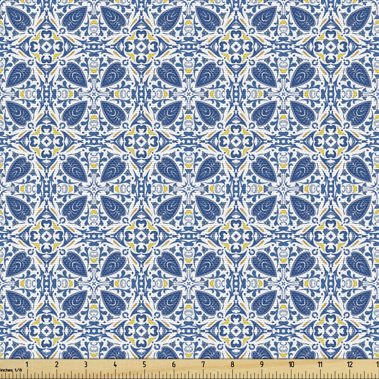 Portuguese Tile Floral Fabric - 5 Yards for Upholstery & Home Decor