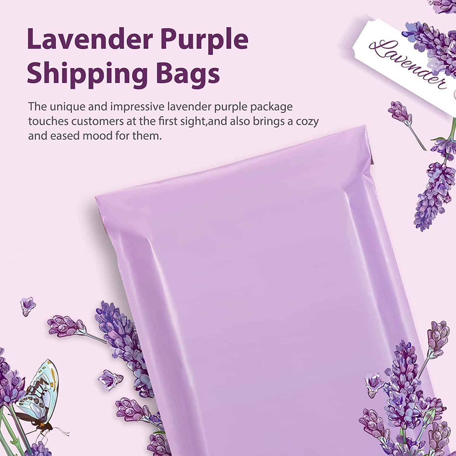 12x15.5 Inch Light Purple Poly Mailer Envelope Shipping Bags - Waterproof Mailing Pouches for Ecommerce, Clothing, Jewelry & Small Business Shipments