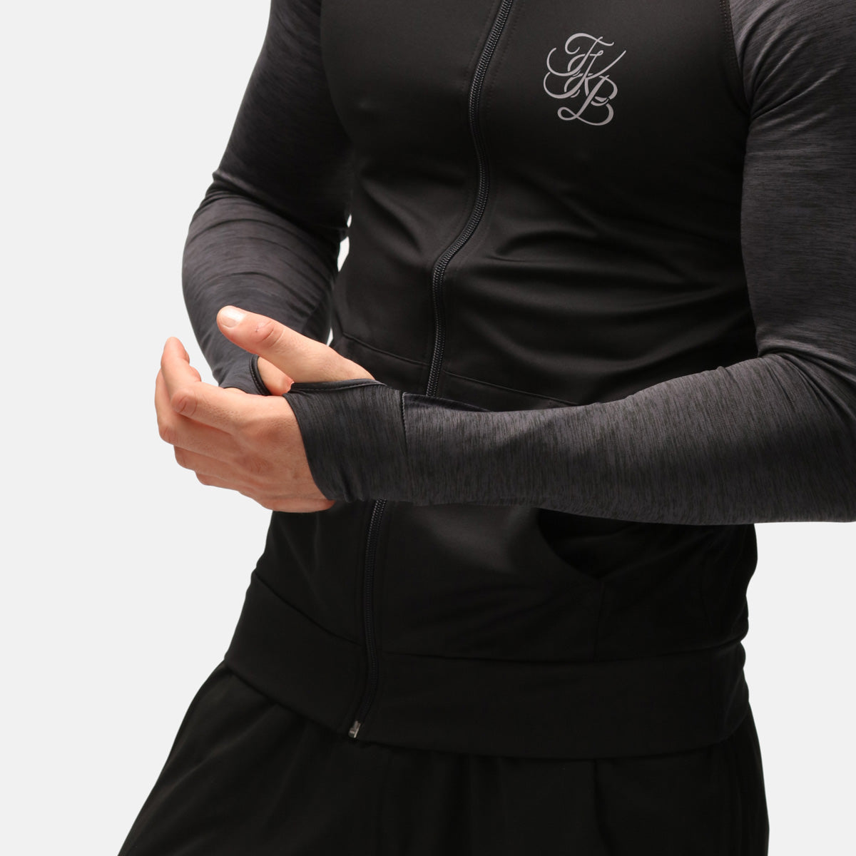 TKB Men's Slate Melange Zip-Up Hoodie - Stylish & Comfortable Casual Wear for Everyday Outfits