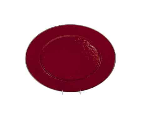Premium Solid Red Ceramic Oval Serving Platter - Elegant Dinnerware for Holiday Feasts, Party Appetizers & Stylish Home Decor