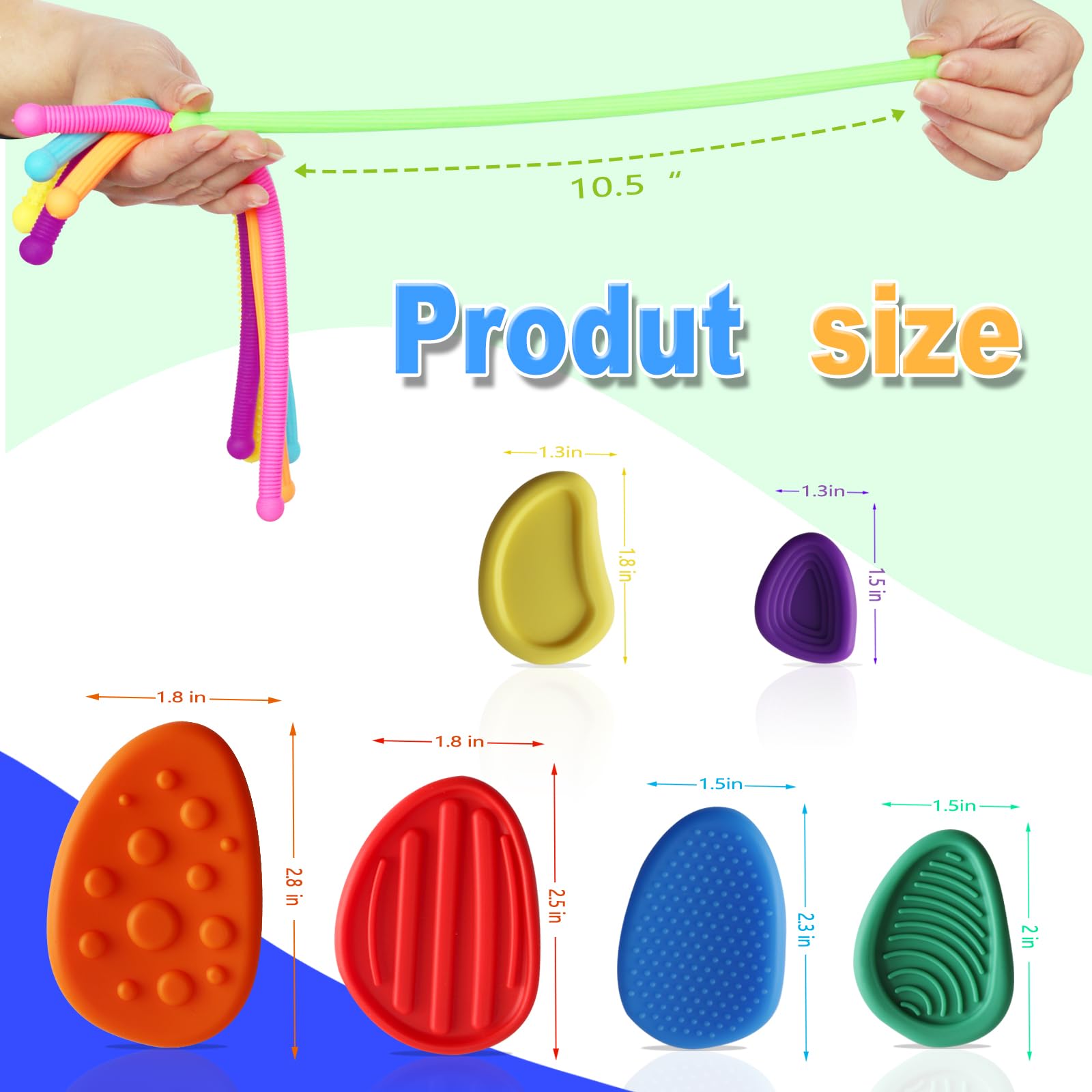 18 Pack Sensory Fidget Toys for Adults - Stress Relief Anxiety Toys with Textured Worry Stones, Suction Cups & Stretchy Sensory Items | Perfect for Office, Classroom, ADHD & Autism Therapy