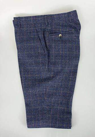 Cavani Matteo Blue Slim Fit Trousers for Men - Premium Stretch Dress Pants for Office, Business & Formal Occasions