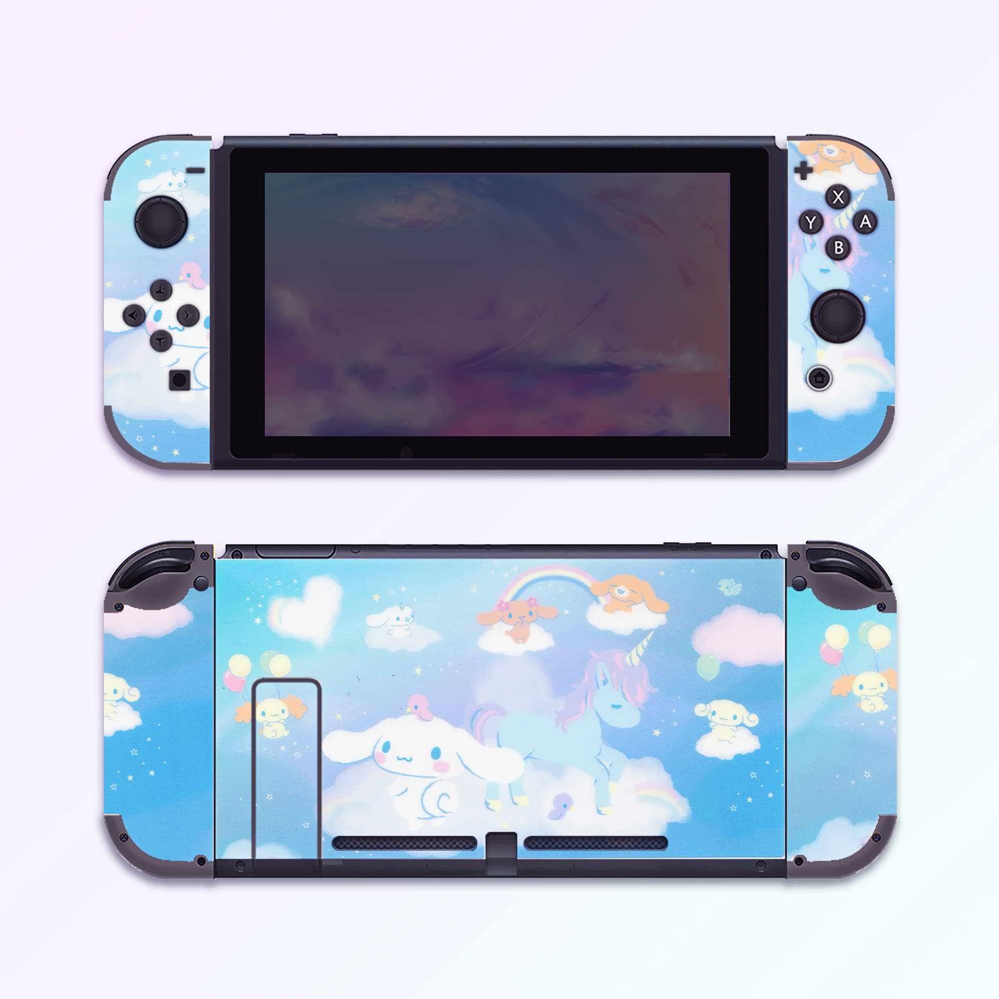 BelugaDesign Anime Dog Skin for Nintendo Switch | Cute Pastel Vinyl Sticker | Kawaii Blue Cinnamon Roll Japanese Cartoon Design - Perfect for Gaming, Travel & Home Decor