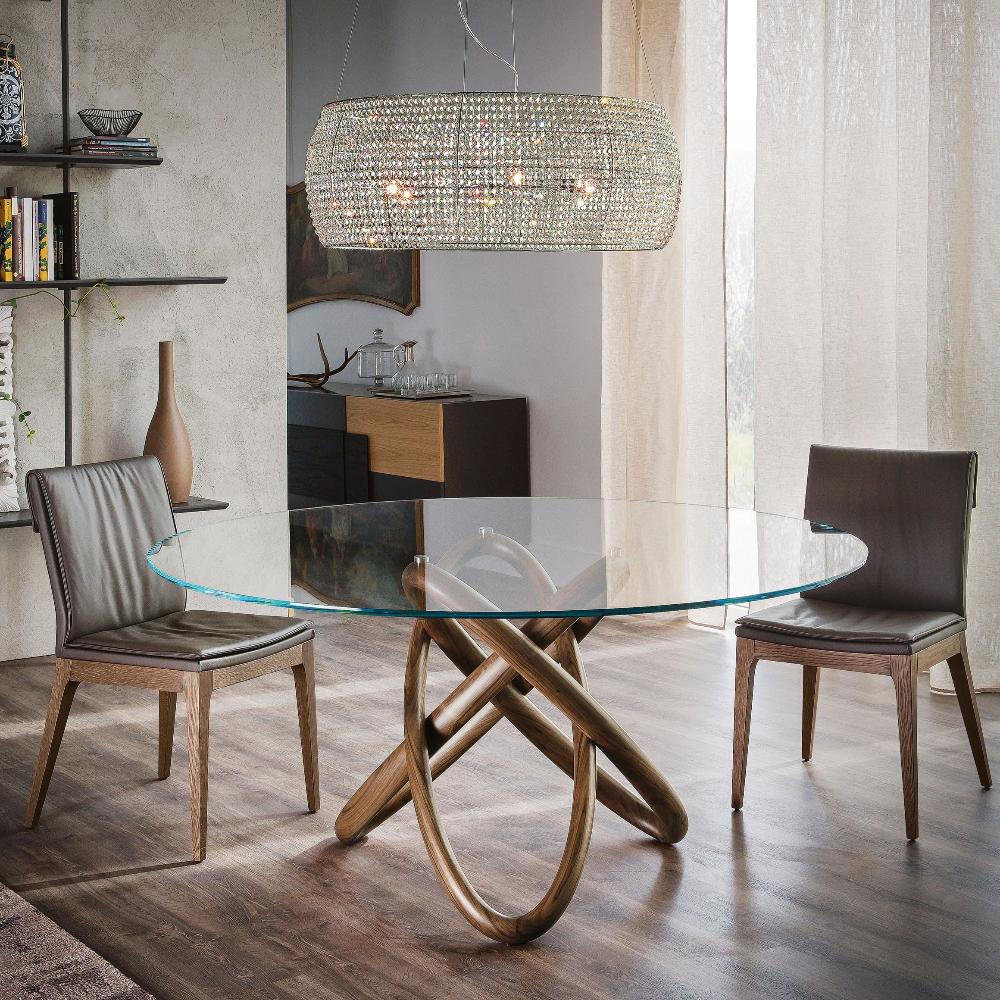 Cattelan Carioca Dining Table - Modern Glass Top & Chrome Base for Kitchen, Dining Room & Office - Stylish & Durable Design