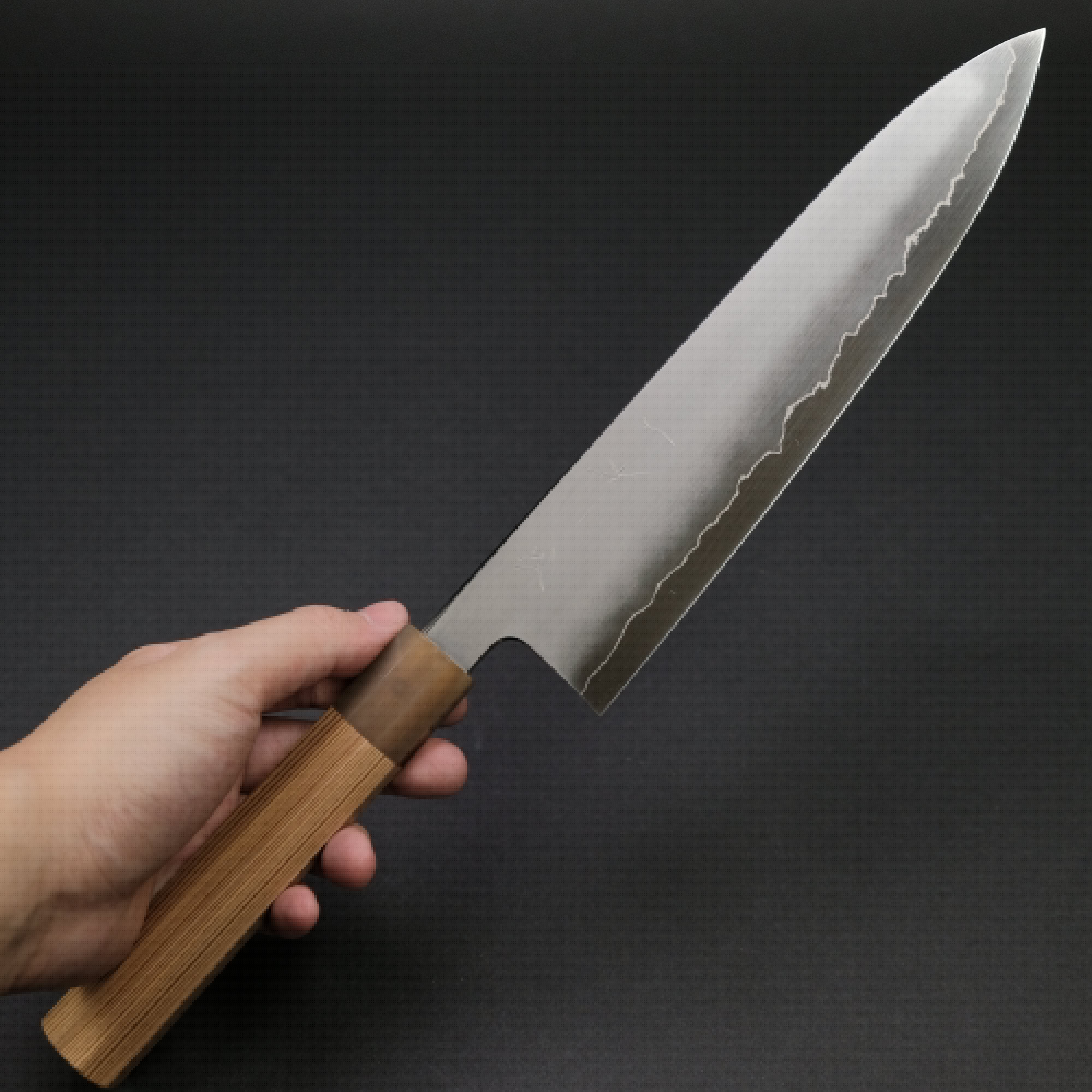 Hitohira Kikuchiyo Izo Silver #3 Gyuto Japanese Chef Knife 240mm with Yakusugi Cedar Handle - Premium Kitchen Tool for Sushi, Meat Cutting & Professional Cooking