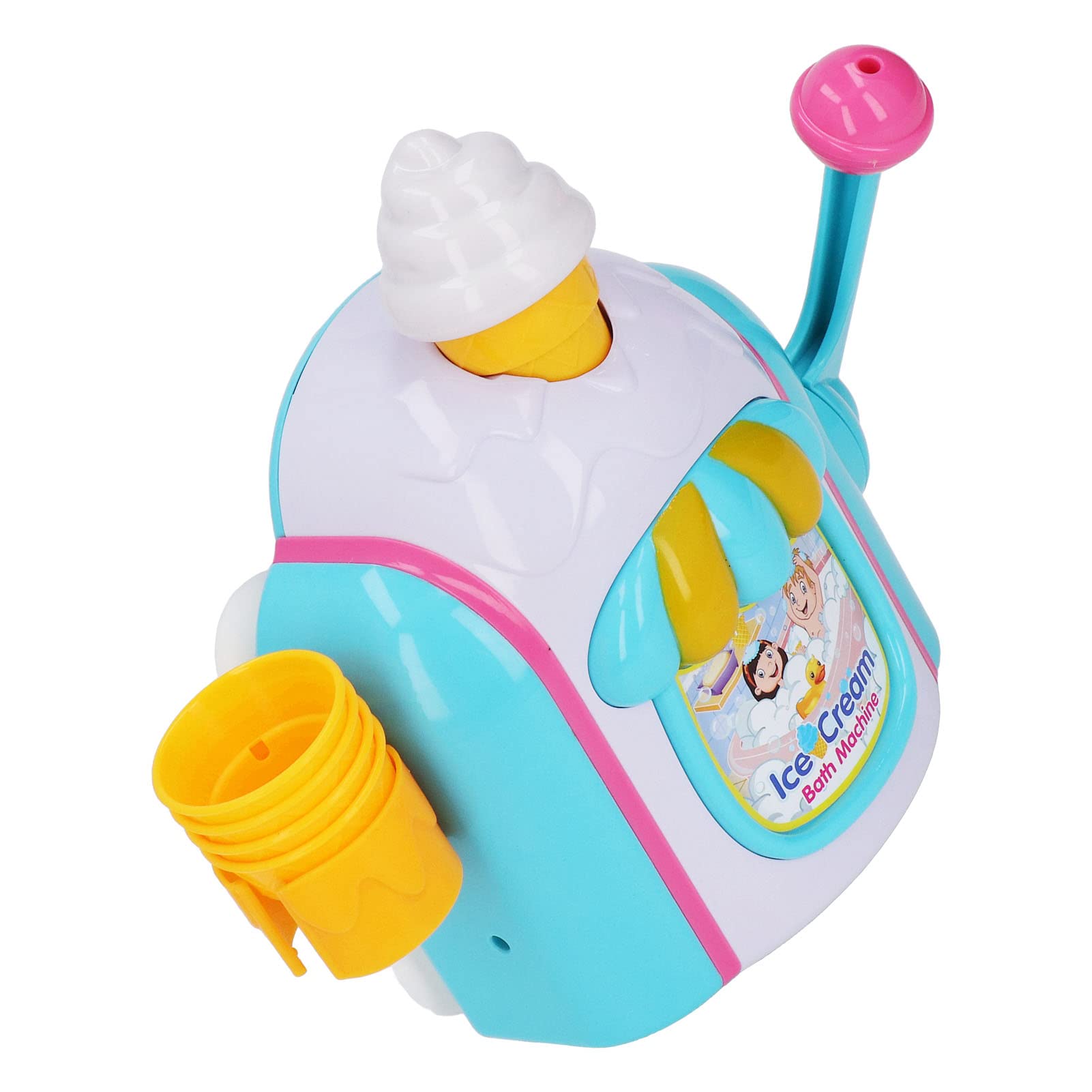 Kids Bubble Machine Toy - DIY Ice Cream Shaped Foam Maker with Powerful Suction for Bath Time Fun | Bubble Blower for Toddlers & Children's Bathroom Play
