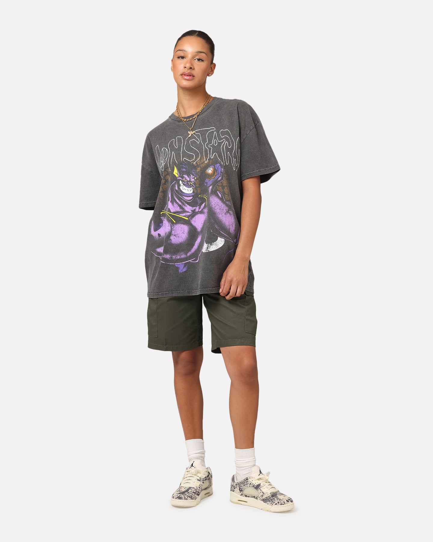 Vintage Space Jam Monstars Heavyweight T-Shirt - Black Wash | American Thrift Style | Perfect for Basketball Fans & 90s Retro Fashion Lovers
