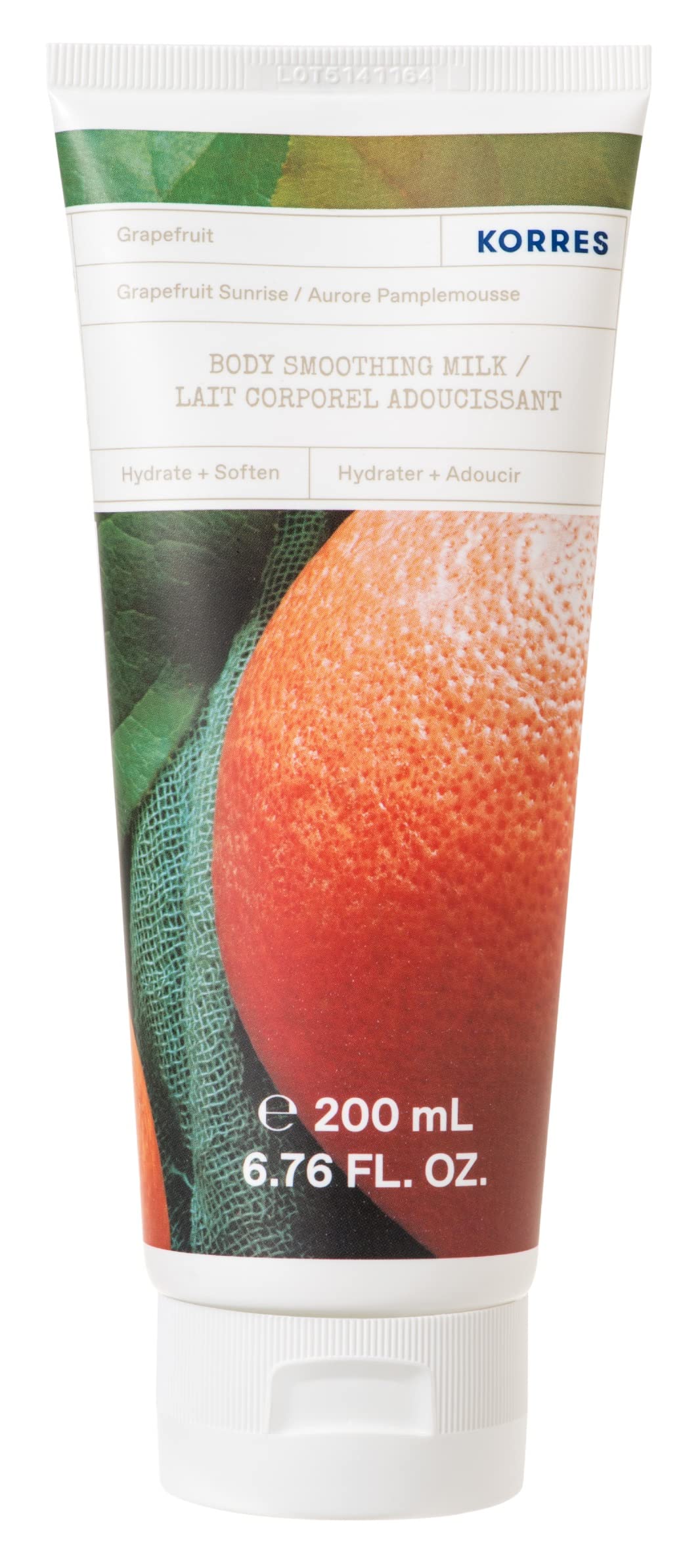 Korres Grapefruit Body Milk 200ml - Hydrating & Nourishing Body Lotion for Dry Skin - Perfect for Daily Moisturizing & After Shower Care