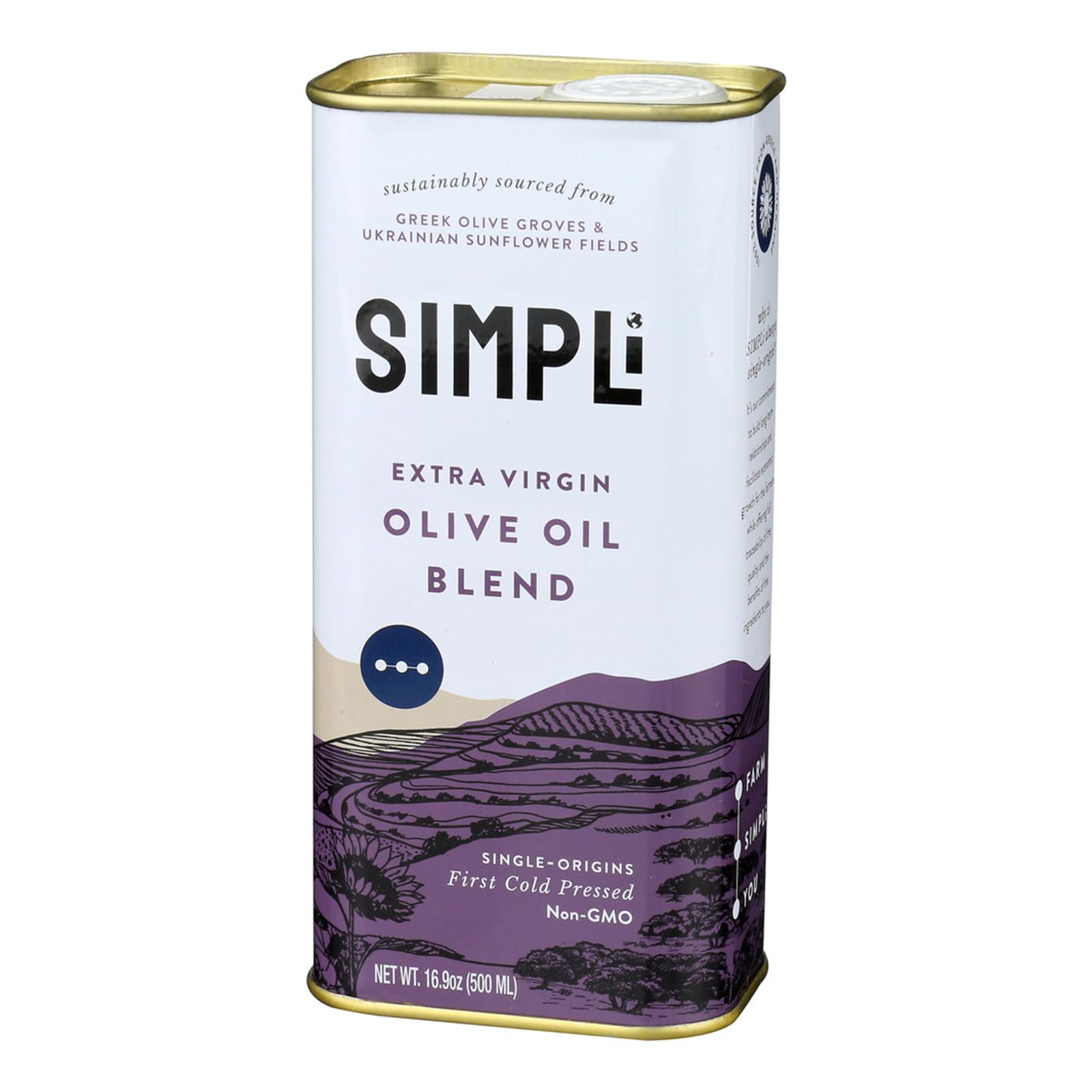 SIMPLi Extra Virgin Olive Oil Blend, 16.9 OZ - Cold Pressed, High Quality Cooking Oil for Sautéing, Frying & Baking | Ideal for Mediterranean Dishes, Salads & Healthy Recipes