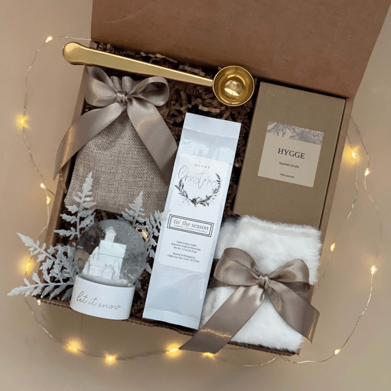 Hygge Holiday Gift Set - Cozy Christmas Care Package & New Year's Present for Women - Perfect for Home Relaxation, Spa Nights & Winter Evenings