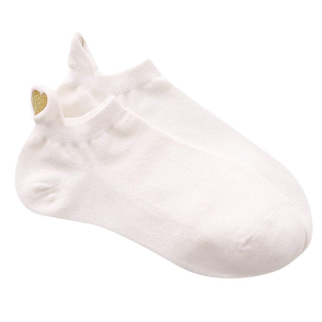 Women's Cotton Casual Socks - Heart Print Fashion Socks for Women & Men - 6-Pack Black Short Sport Socks - Perfect Gift for Valentine's Day, Workout & Everyday Wear