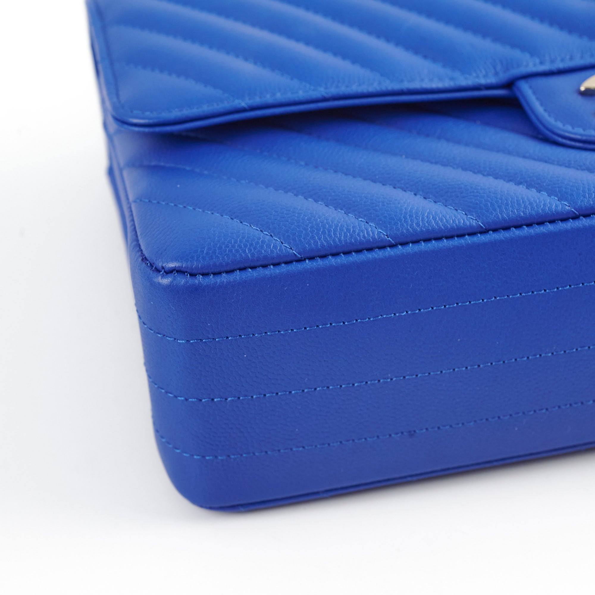 Chanel Medium/Large Caviar Chevron Classic Cobalt Blue Handbag 2021 - Luxury Designer Shoulder Bag for Women, Perfect for Parties, Weddings & Special Occasions