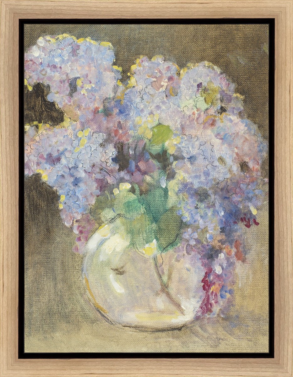 Stunning Hydrangeas in Glass Vase - Premium Gallery Wrap Canvas Wall Art - Perfect for Living Room, Bedroom & Office Decor