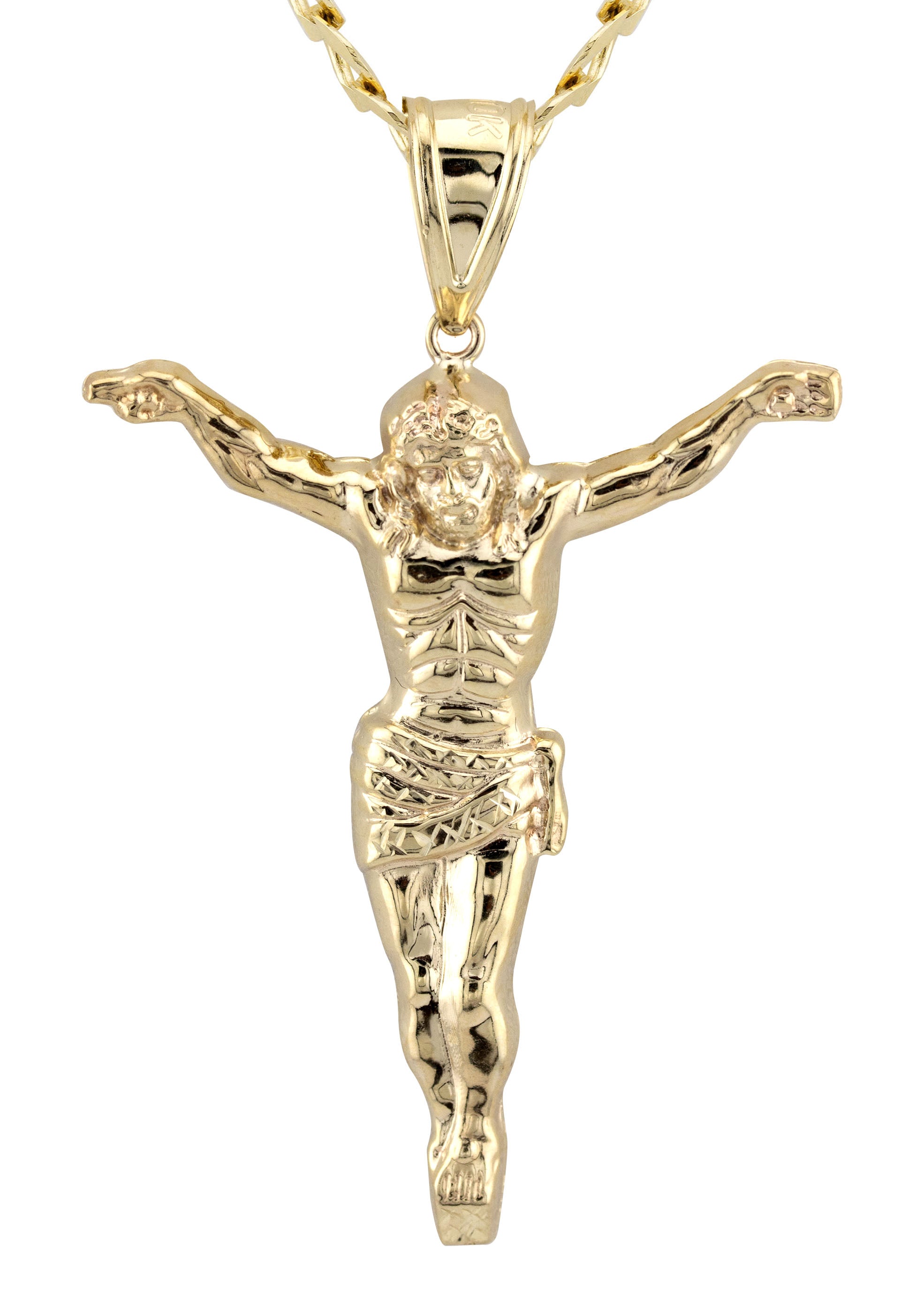 10K Yellow Gold Cross Necklace for Women & Men - Small 5g & Large 12g Options - Perfect for Gifts, Baptism, Weddings & Everyday Wear