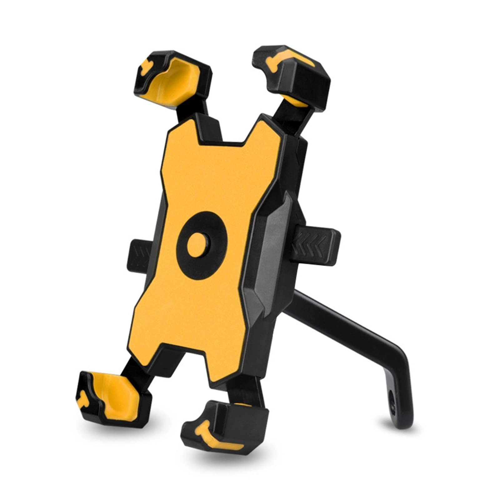 Universal Motorcycle & Bike Phone Mount - Yellow Handlebar Cell Phone Stand Holder for iPhone, Samsung, Google Pixel - Perfect for GPS Navigation & Adventure Riding