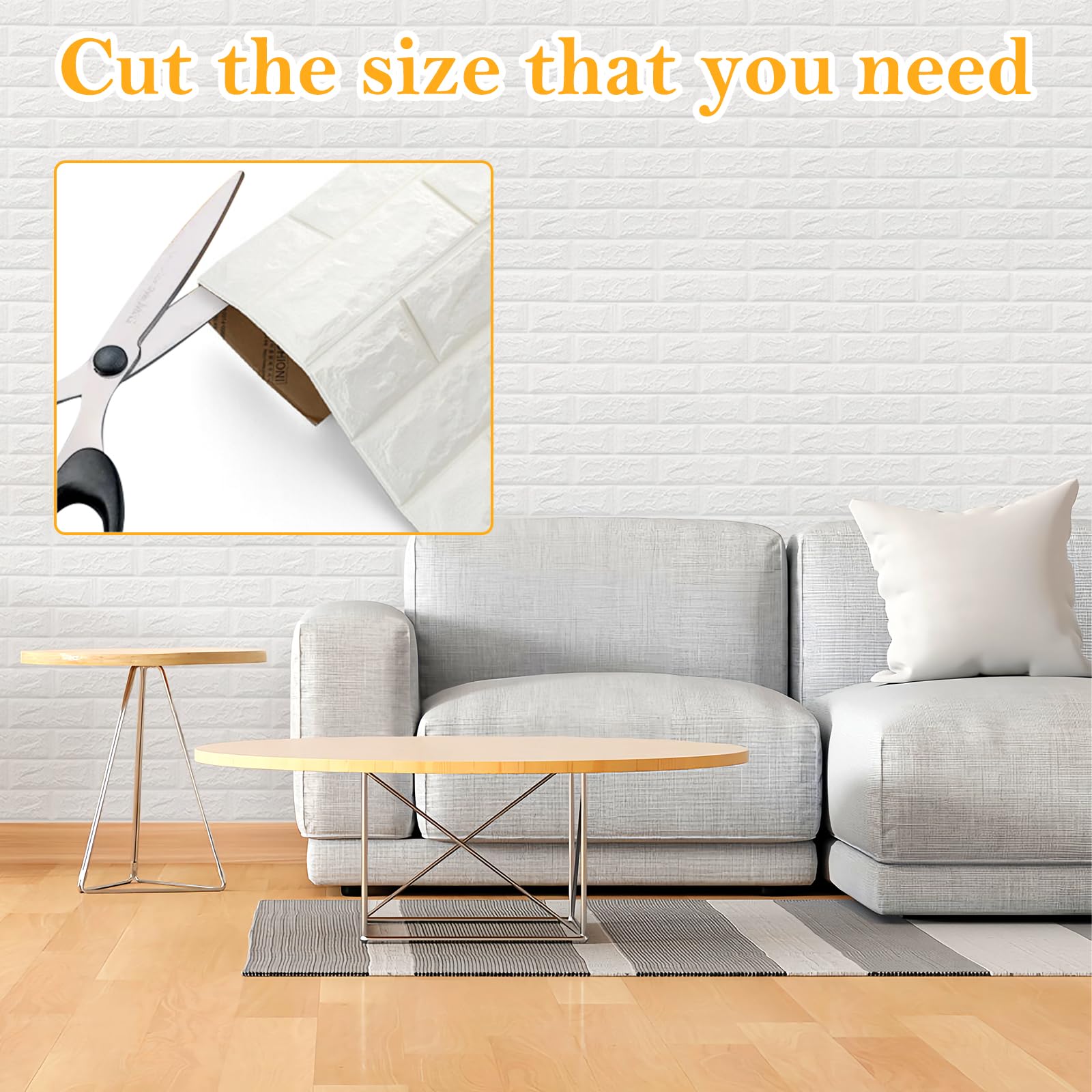 10Pcs 3D Peel and Stick Wall Panels - Self Adhesive White Wallpaper 30