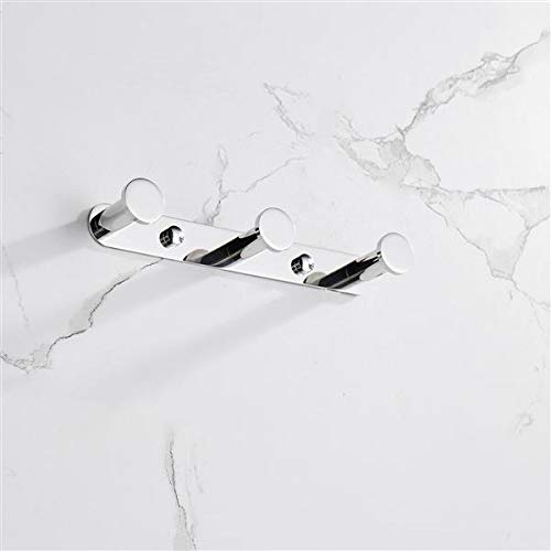 Premium 304 Stainless Steel Wall Mounted Towel Hook Set - 3 Hooks for Bathroom, Robe, Coat & Home Organization | Rustproof & Polished Finish | Ideal for Bathroom Storage, Hallway Entryway & Foyer Decor