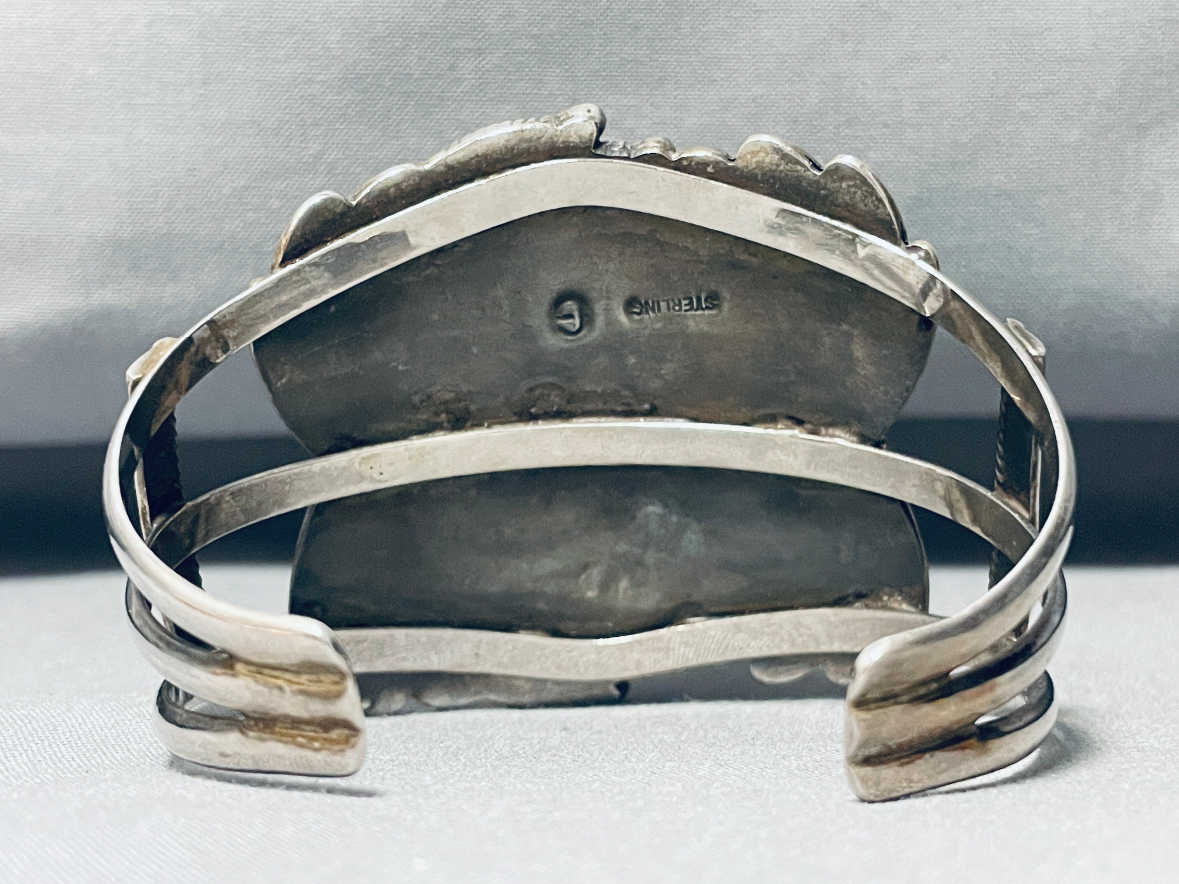 105 Gram Vintage Native American Navajo Midnight Lapis Sterling Silver Bracelet - Handmade Tribal Jewelry for Women - Perfect for Boho Fashion, Gift Giving & Special Occasions