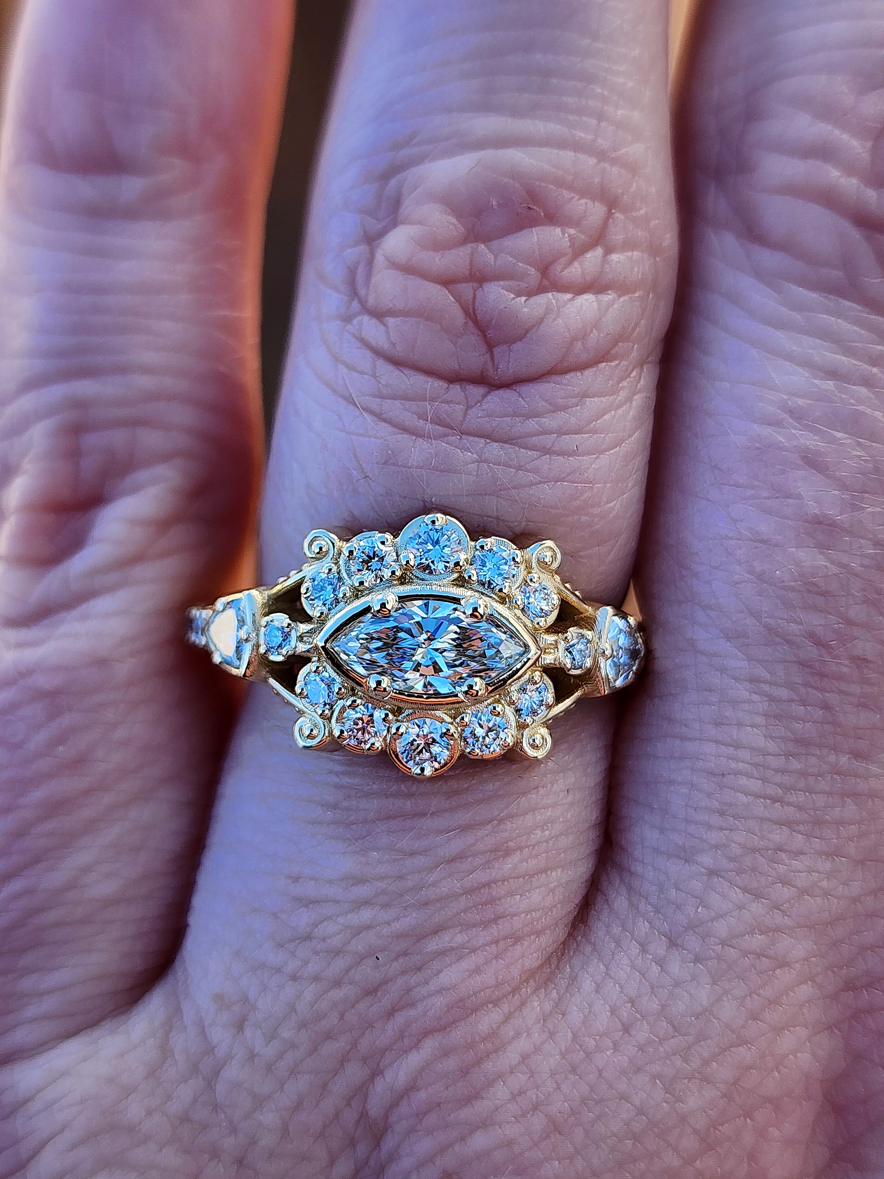 Belle Epoque Antique Style Engagement Ring - Vintage Inspired Wedding Band for Women - Perfect for Proposals, Anniversaries & Romantic Occasions