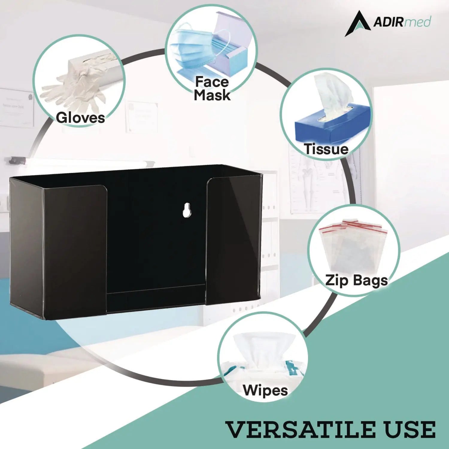 AdirMed Acrylic Glove Dispenser - Single Box Capacity (10.2