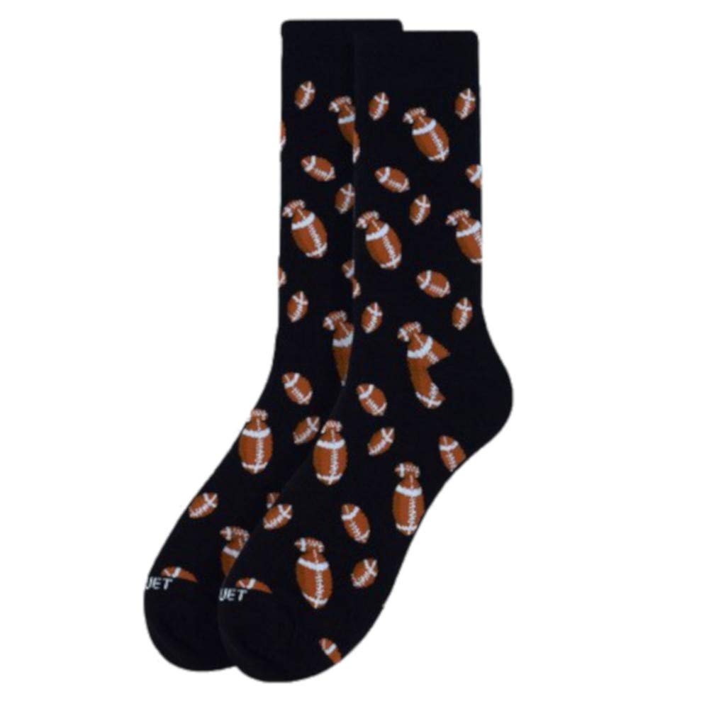 Premium Men's Football Game Day Crew Socks - Comfortable Sports Dress Socks for Athletes & Fans - Perfect for NFL, College Games, Training & Casual Wear