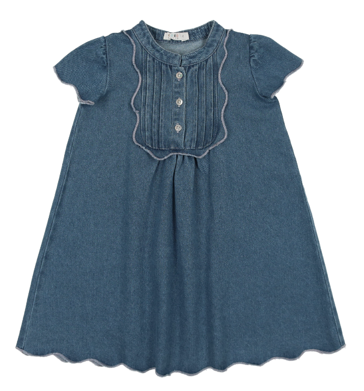 COCO BLANC SS Scalloped Dress for Girls (2-4 Years) - Perfect for Birthday Parties, Easter, and Special Occasions