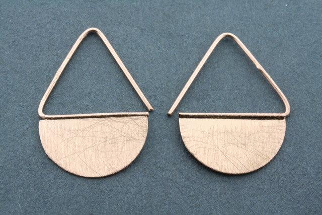 Half Moon Disc Drop Earrings - Sterling Silver with Rose Gold Finish | Elegant Dangle Earrings for Women, Perfect for Parties, Weddings & Everyday Wear