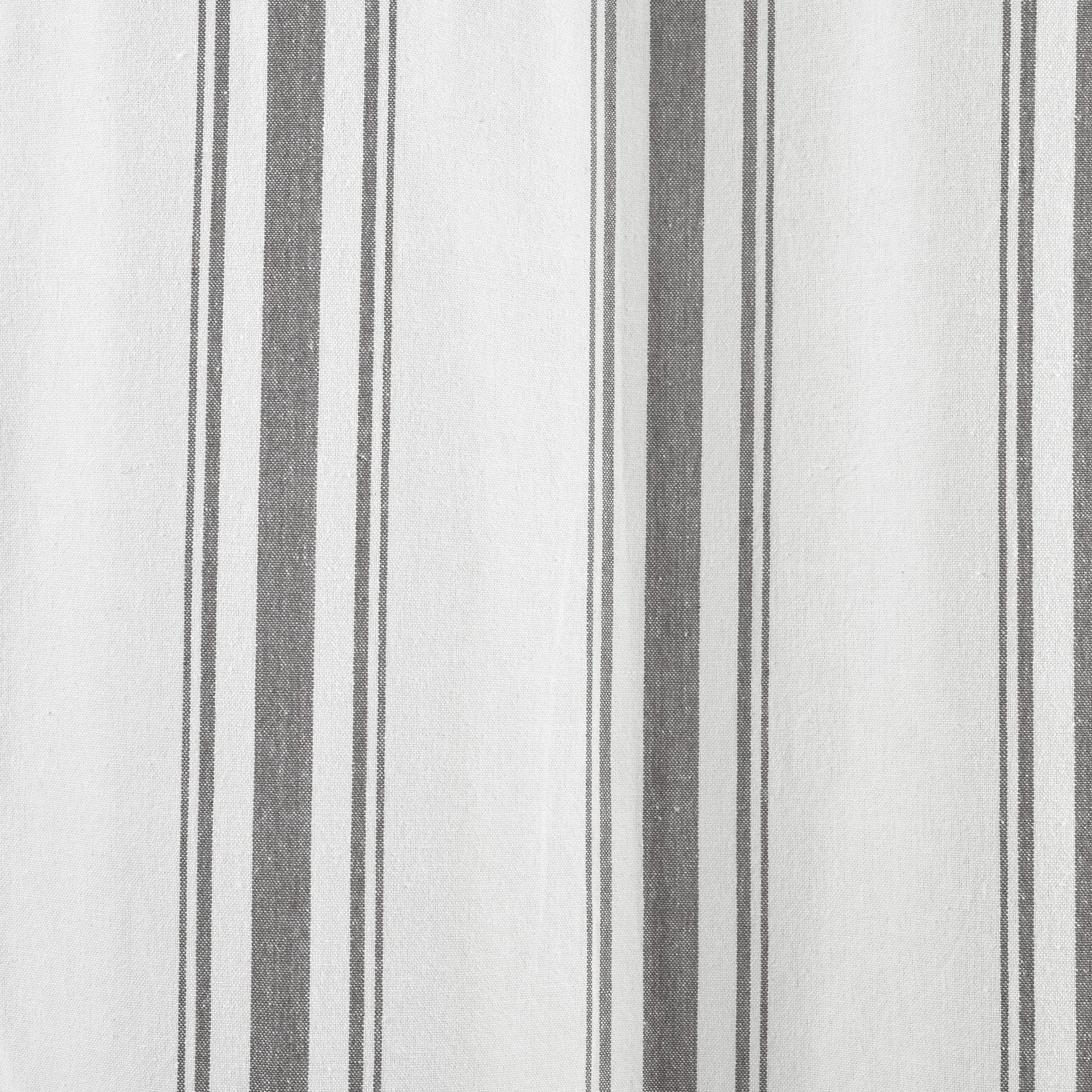 Farmhouse Stripe Yarn-Dyed Recycled Cotton Blend Window Curtain Panel Set - Blackout Thermal Insulated Drapes for Living Room, Bedroom & Nursery (2 Panels, 52x84 Inch) - Perfect for Rustic, Modern & Farmhouse Home Decor