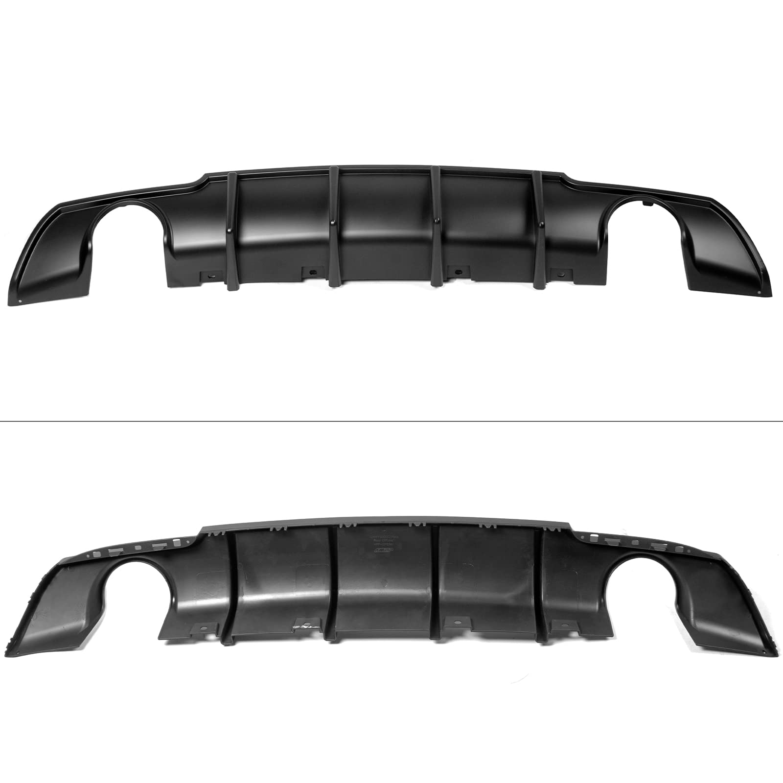 FREEMOTOR802 Rear Diffuser Compatible with 2015-2023 Chrysler 300 - Shark Fin Style Matte Black PP Lower Valance Bumper Lip - Upgrade Your Car's Rear Appearance for Street Racing & Show Cars