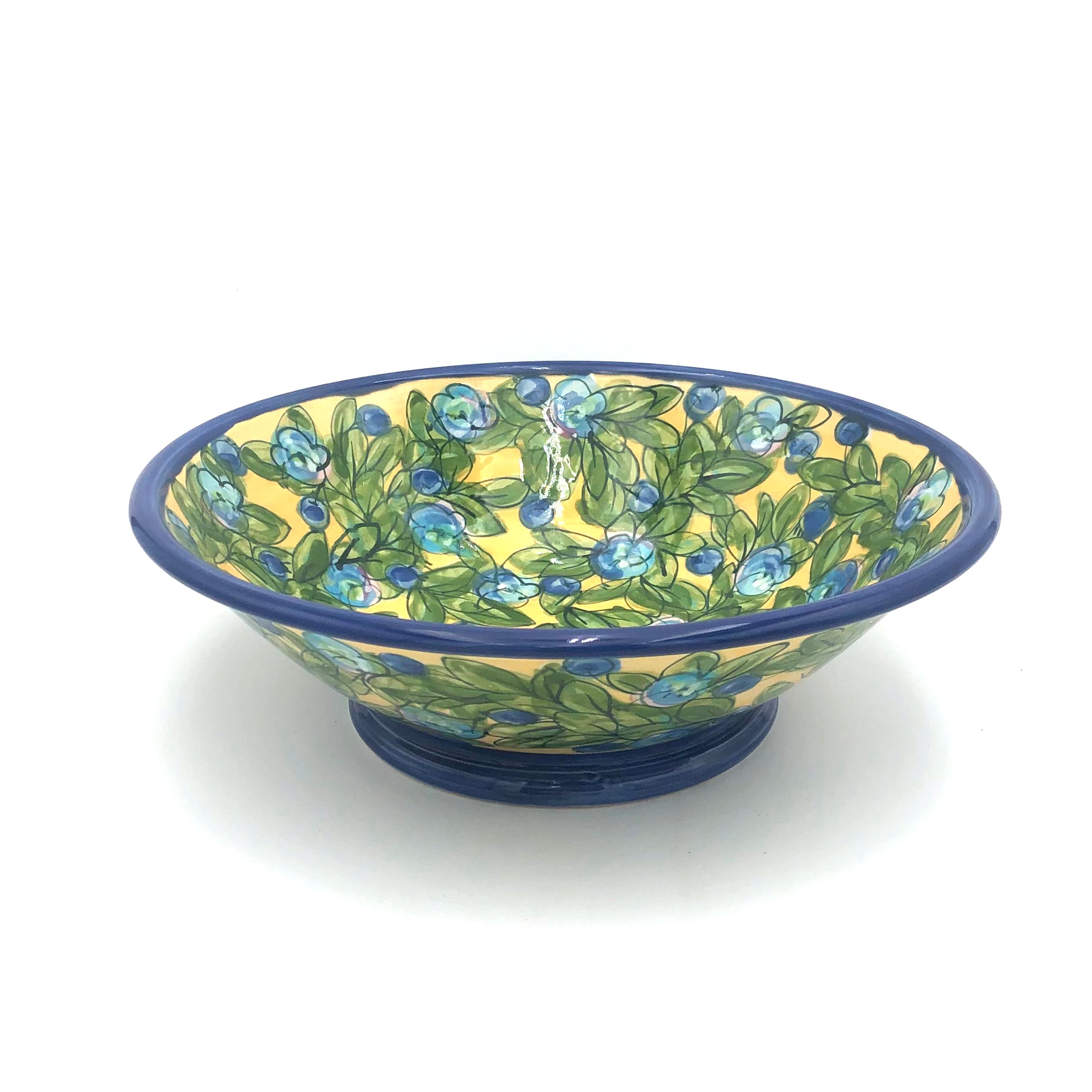 Susan & Peter Stark Large Yellow Ceramic Serving Bowl - Elegant Dinnerware for Parties, Entertaining & Everyday Use