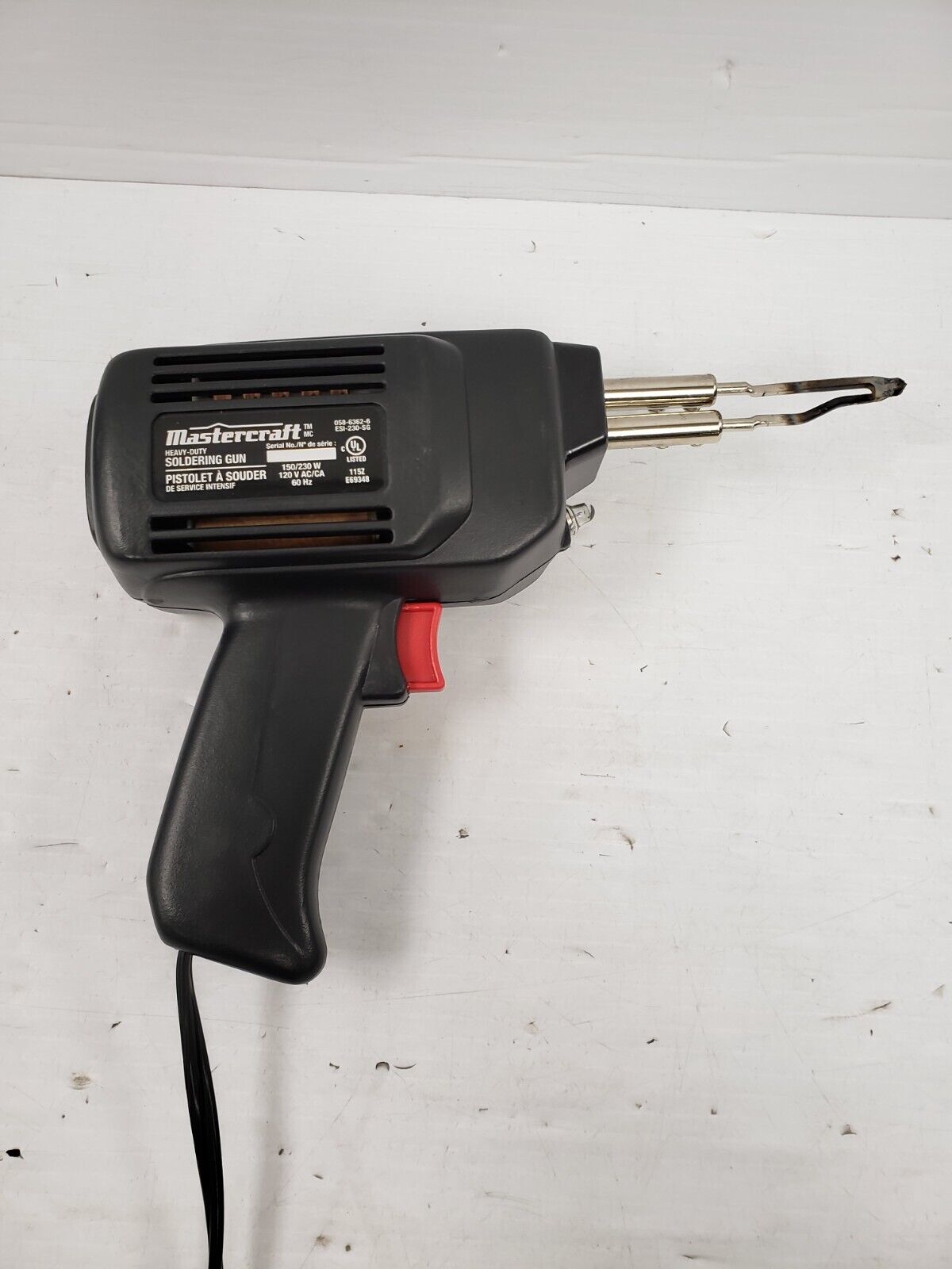 Mastercraft 058-6362 6 Solder Gun - 100W Heavy Duty Soldering Iron Tool for Electronics Repair, DIY Projects, and Home Improvement - Perfect for Wiring, Circuit Boards, and Metal Joining