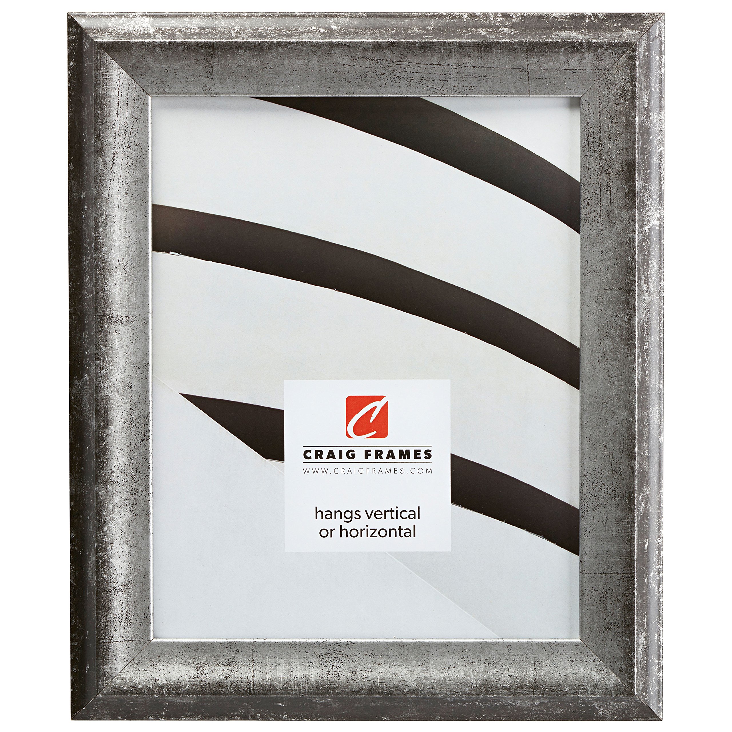 Craig Frames Verandah - 11x14 Inch Aged Silver Picture Frame for Wall Display, Home Decor, and Photo Gifts | Premium Quality Wood Frame for Living Room, Bedroom, or Office