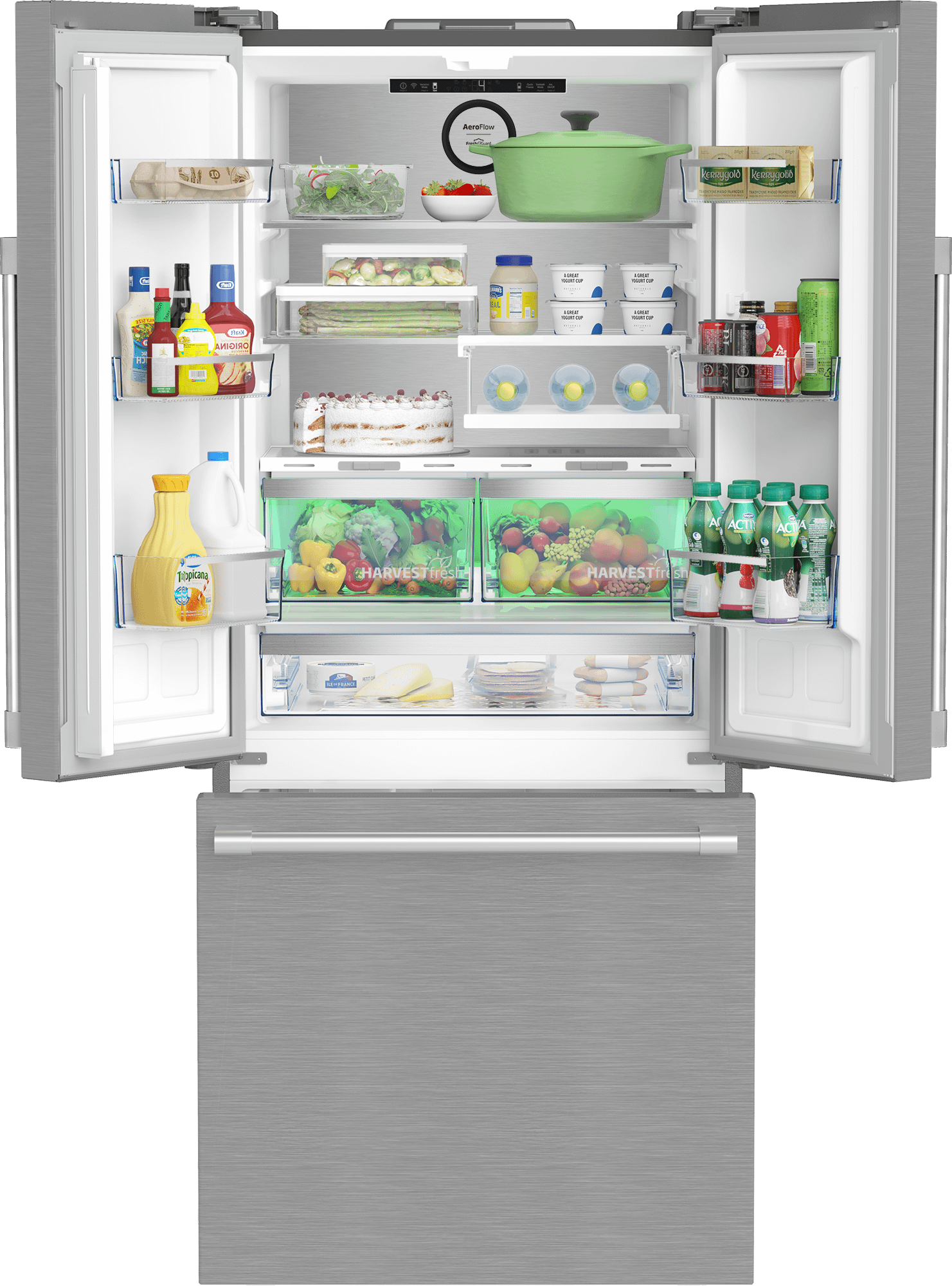 Beko BFFD30216SSIM 30 Inch French Door Refrigerator - Stainless Steel, Energy Star Certified for Modern Kitchens