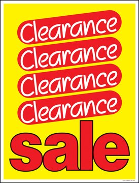 P15210 Clearance Sale Window Sign Poster | 22